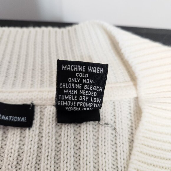 Women's MODA International Long Sleeve V-Neck Cream Colored Pullover XL - Picture 8 of 11